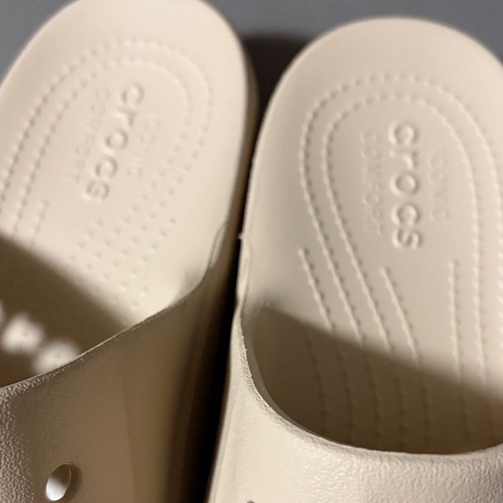 CROCS BAYA PLARFORM SLIDE ICONIC COMFORT Tan Sandals - Picture 3 of 8